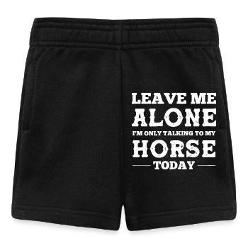 Lass mich in Ruhe. Ich rede mit meinem Pferd. - Baby Shorts - Schwarz - Vorne