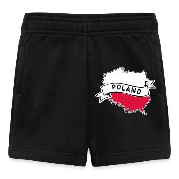 Poland flag with country outline - Baby Shorts - black - Front
