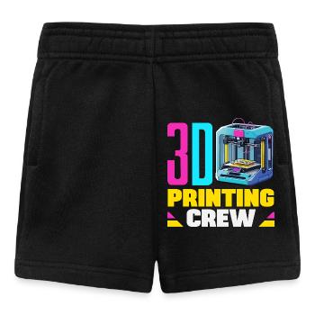 3D Druck Crew Maker Space Robotik Team Lustig - Baby Shorts - Schwarz - Vorne
