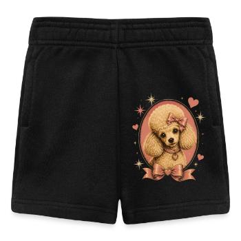 Pink Poodle with Bow - Baby Shorts - black - Front