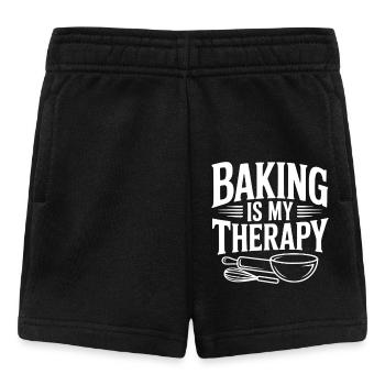 Backen ist meine Therapie - Baby Shorts - Schwarz - Vorne