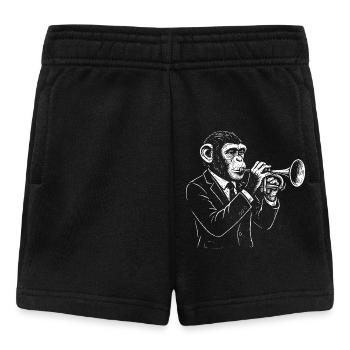 Chimp Jazz Trumpet in Suit - Baby Shorts - black - Front