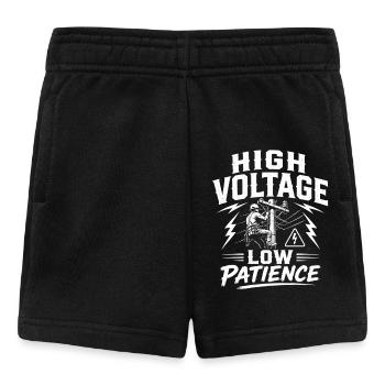 Lineman Papa Strom Leitung Arbeit Motiv - Baby Shorts - Schwarz - Vorne