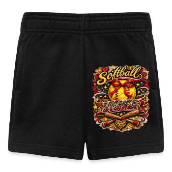 Softball Sister Schleife Leopard Sport Design - Baby Shorts - Schwarz - Vorne