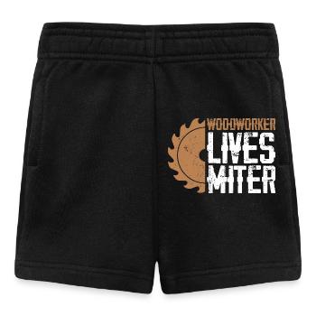 Holzhandwerker Lebens-Motiv Miter Matters - Baby Shorts - Schwarz - Vorne