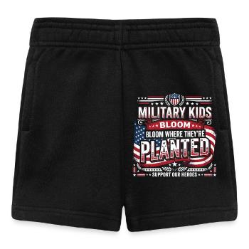 Military children flourish where they are planted. - Baby Shorts - black - Front