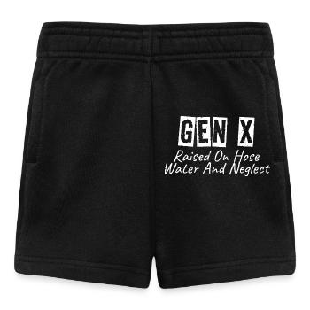 Génération X élevée avec de l’eau au tuyau et négligence - Short Bébé - noir - Devant