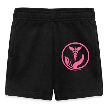 Wohlwollende Hand und Rosa Caduceus - Baby Shorts - Schwarz - Vorne