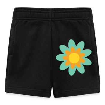 70s Flower Pattern Hippie Gift - Baby Shorts - black - Front