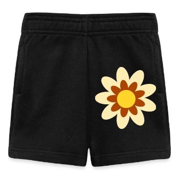 70s Flower Pattern Hippie Gift - Baby Shorts - black - Front