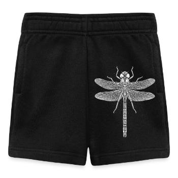 Mondbeschienene Libellen-Linienzeichnung - Baby Shorts - Schwarz - Vorne