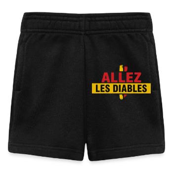 Allez Les Diables Foot Belgique | Supporter Noir J - Short Bébé - noir - Devant