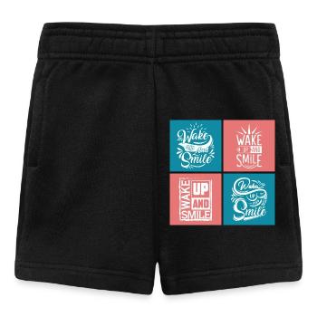 Wake Up And Smile Typography - Baby Shorts - black - Front