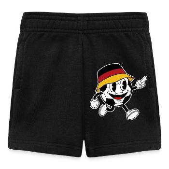 Deutschland Fußball Fan Retro Comic Maskottchen - Baby Shorts - Schwarz - Vorne