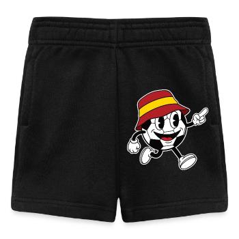 Spanien Fußball Fan Retro Comic Maskottchen - Baby Shorts - Schwarz - Vorne