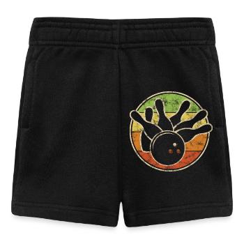 Vintage Bowling Skittles with Ball for Skittles Club - Baby Shorts - black - Front