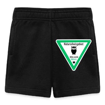 Naturschutzgebiet Nachteule Bitte nicht füttern - Baby Shorts - Schwarz - Vorne
