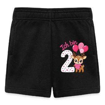  Geburtstag Mädchen Rehkitz 2 Jahre - Baby Shorts - Schwarz - Vorne