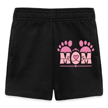 MOM-Herz-Fußabdruck - Baby Shorts - Schwarz - Vorne