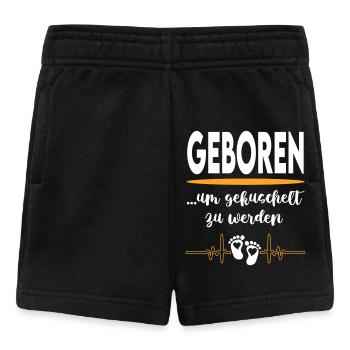 Geboren um gekuschelt zu werden Babysprüche - Baby Shorts - Schwarz - Vorne