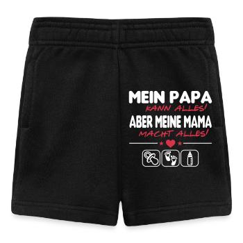 Papa kann alles Mama macht alles Baby Säugling - Baby Shorts - Schwarz - Vorne