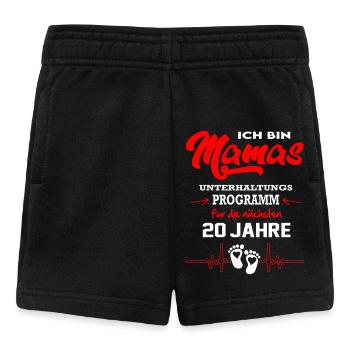 Mamas Unterhaltungsprogramm Strampler Babysprüche - Baby Shorts - Schwarz - Vorne