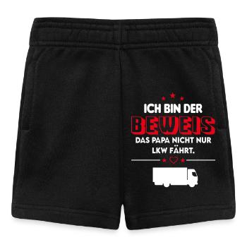 Beweis LKW Fahrer Papa Babysprüche - Baby Shorts - Schwarz - Vorne