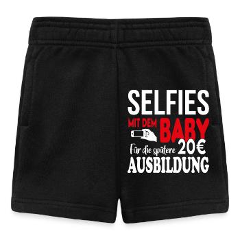 Selfie mit dem Baby Geld bezahlen Babysprüche - Baby Shorts - Schwarz - Vorne