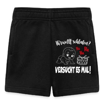Baby Geschrei Nachtruhe Babysprüche ADAS - Baby Shorts - Schwarz - Vorne