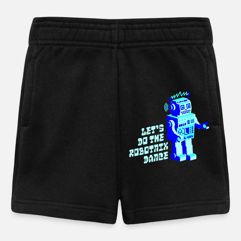 robotnik dance - old school robots - Baby Shorts - black