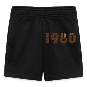 1980s Fingerprint Pattern - Baby Shorts - black - Front
