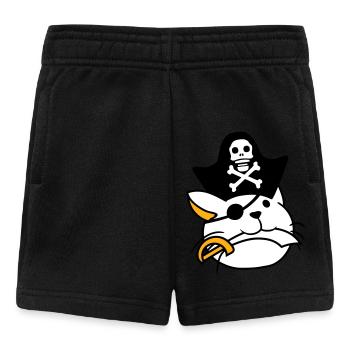 Süße Pirat Katze Seeräuber Augenklappe Hut Säbel - Baby Shorts - Schwarz - Vorne