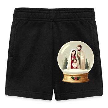 Nativity Snow Globe Christmas Scene - Baby Shorts - black - Front