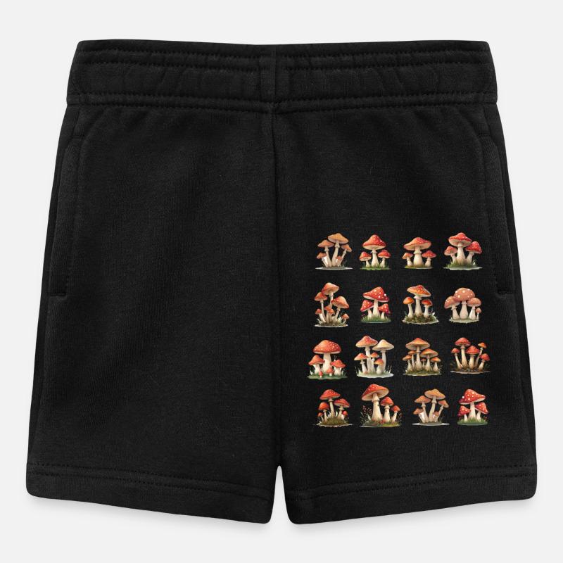 Champignons rouges - Short Bébé - noir