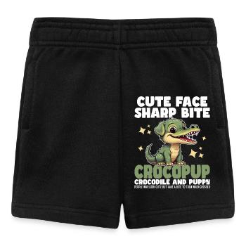 LEUKE GEZICHT SCHERPE BEET - KROKODIL EN PUPPY - Baby shorts - zwart - Voor
