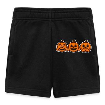 Citrouilles d’Halloween – Les Trois Singes Mages - Short Bébé - noir - Devant