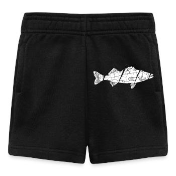 Big Zander Fish Catch Vector - Baby Shorts - black - Front