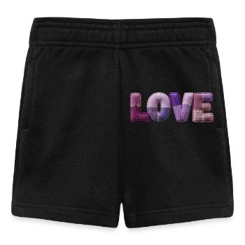 Love Lettering Patchwork 3D Fabric Look - Baby Shorts - black - Front