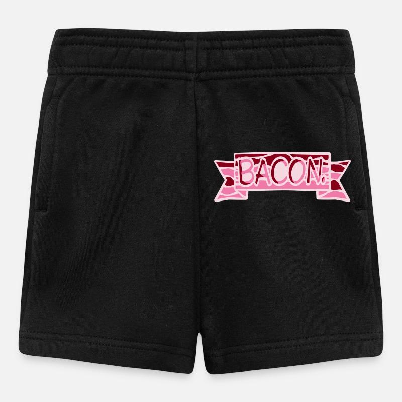 Bacon, bacon, nourriture drôle, viande, gourmet - Short Bébé - noir