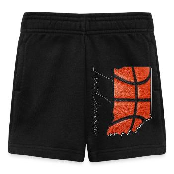 Indiana (United States) | Real Basketball | Map Script - Baby Shorts - black - Front