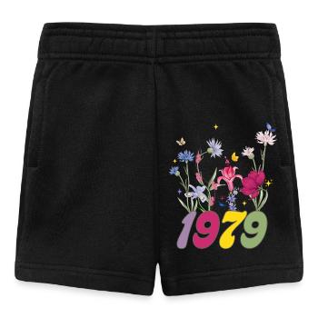 Année de naissance 1979 fleurs sauvages - Short Bébé - noir - Devant