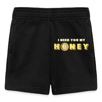 Honig und Bitcoin Design - Baby Shorts - Schwarz - Vorne