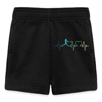 Baseball Baseball Heartbeat Baseball Player - Baby Shorts - black - Front