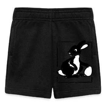 Bunny with Egg in a Frame | Vectorgraphic - Baby Shorts - Schwarz - Vorne