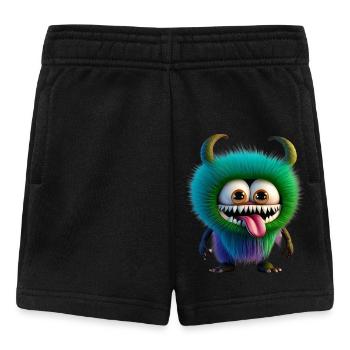 Joyeux Halloween mignon monstre langue de plaisir effrayant - Short Bébé - noir - Devant