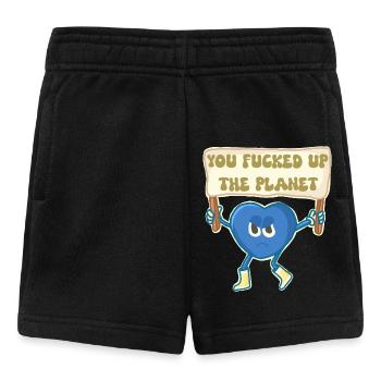 Klimaaktivistin Retro-Maskottchen - Baby Shorts - Schwarz - Vorne