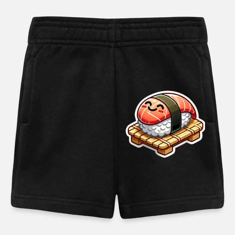Sushi Kawaii Heureux - Short Bébé - noir