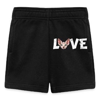 Sphynx Cat Love Haarlose Kätzchenkunst Katzenmama Papa - Baby Shorts - Schwarz - Vorne