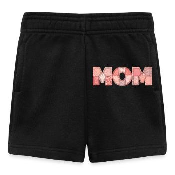 Mom Patchwork Blumen Muster Geschenk - Baby Shorts - Schwarz - Vorne
