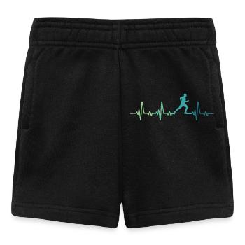 course à pied battement coeur cadeau running  - Short Bébé - noir - Devant